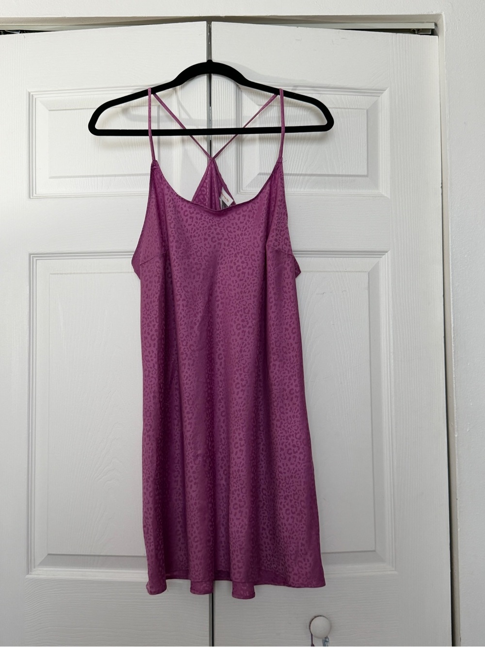 Women’s Magenta Leopard Slip Dress - Unbranded